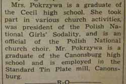 Part 3 Marriage Notice for 
Joseph POKRZYWA to Ceclia Rolek, 17 Sep 1939