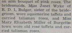 Part 2 Marriage Notice for John Ackleson WYKE to Evelyn Rae Bridges, 13 Aug 1938